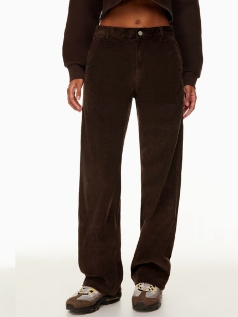 Aritzia Tna Ripcord Rich Mocha Brown Corduroy Wide Leg Pant Size 0